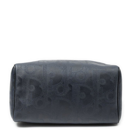 Dior Small Boston Navy Maxi Trotter Pattern Canvas Handbag — view 6