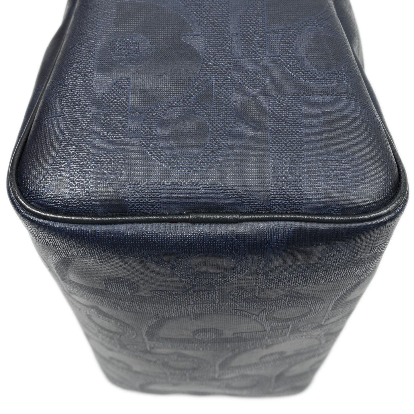 Dior Small Boston Navy Maxi Trotter Pattern Canvas Handbag — view 7