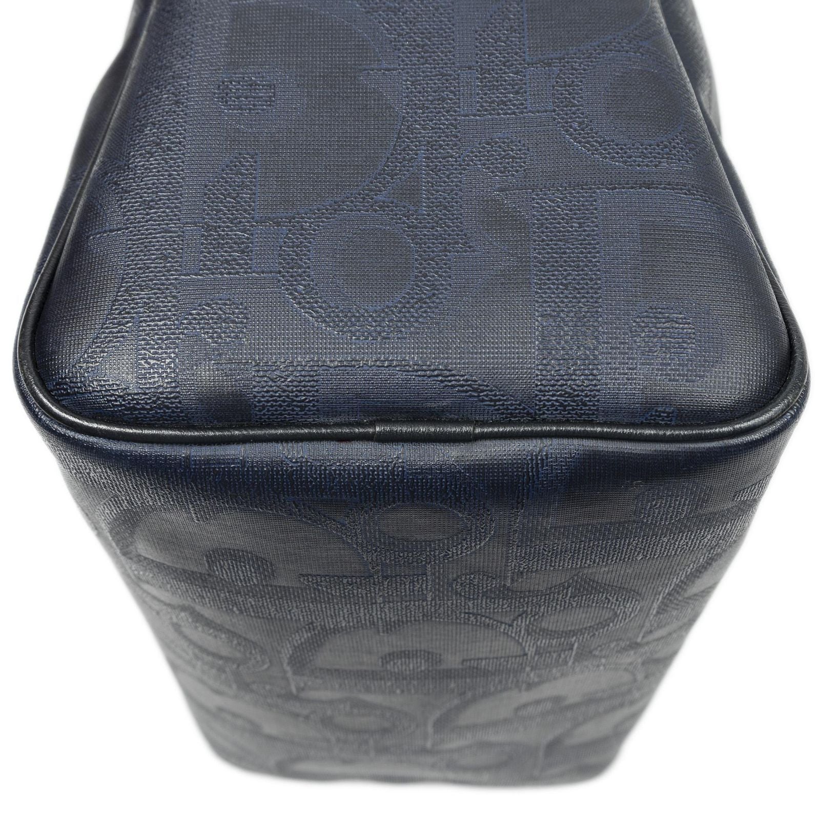 Dior Small Boston Navy Maxi Trotter Pattern Canvas Handbag — view 7