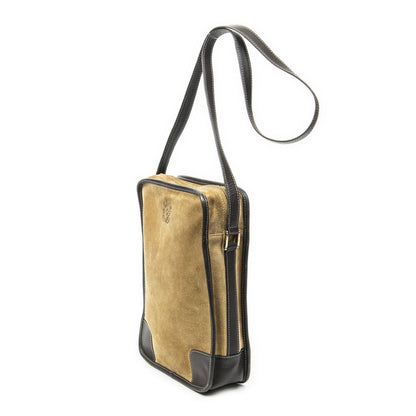 Loewe Anagram Vertical Messenger Tan Brown Suede Leather — view 2