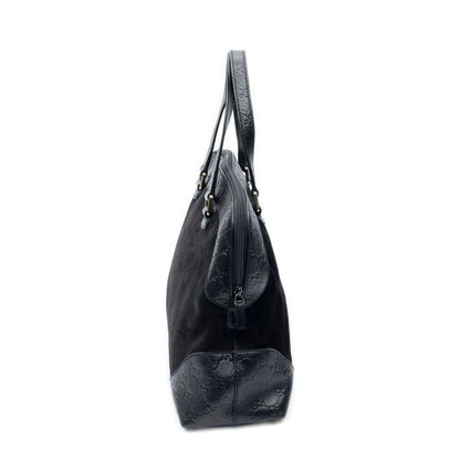 Gucci Medium Joy Tote Black Guccissima Suede — view 4