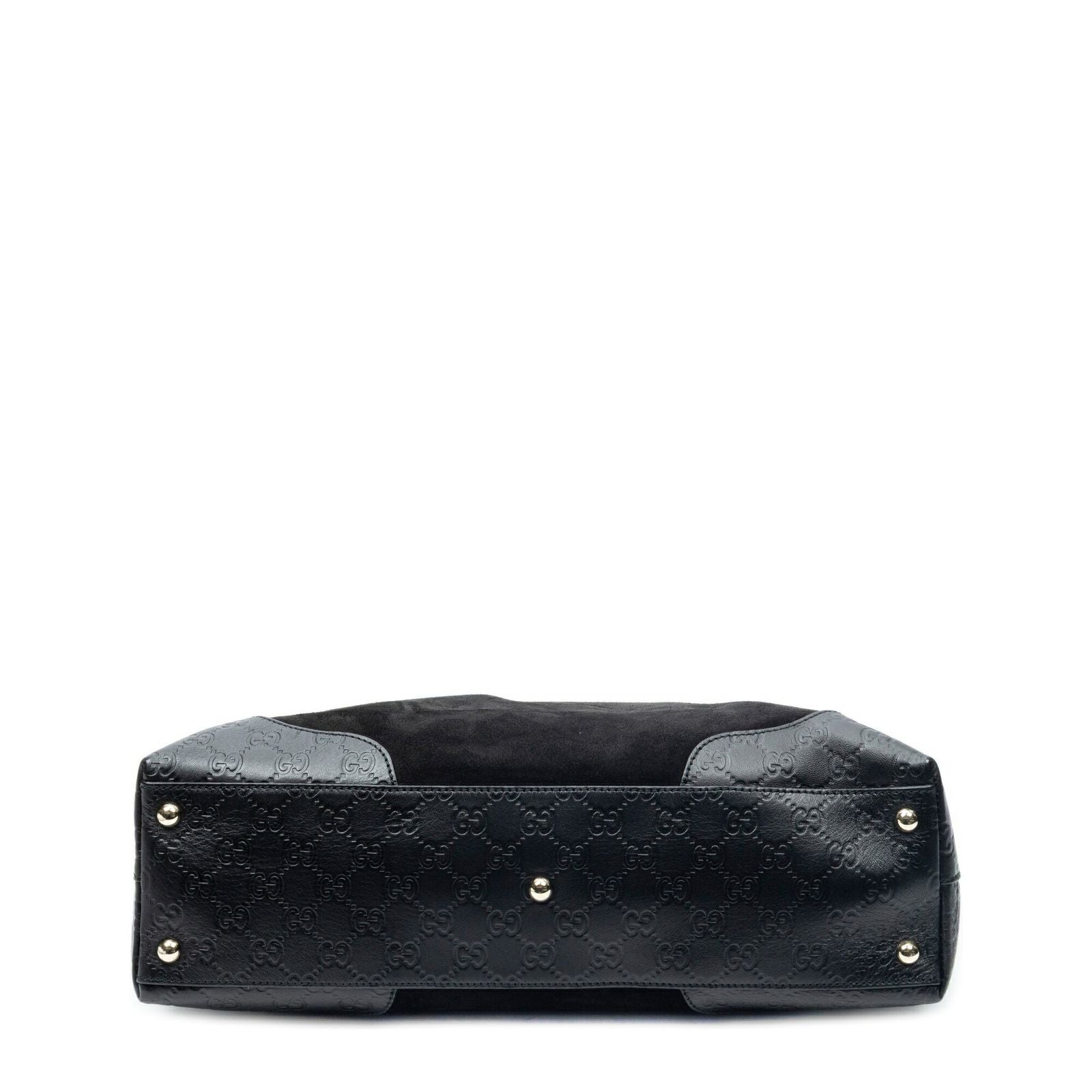 Gucci Medium Joy Tote Black Guccissima Suede — view 6