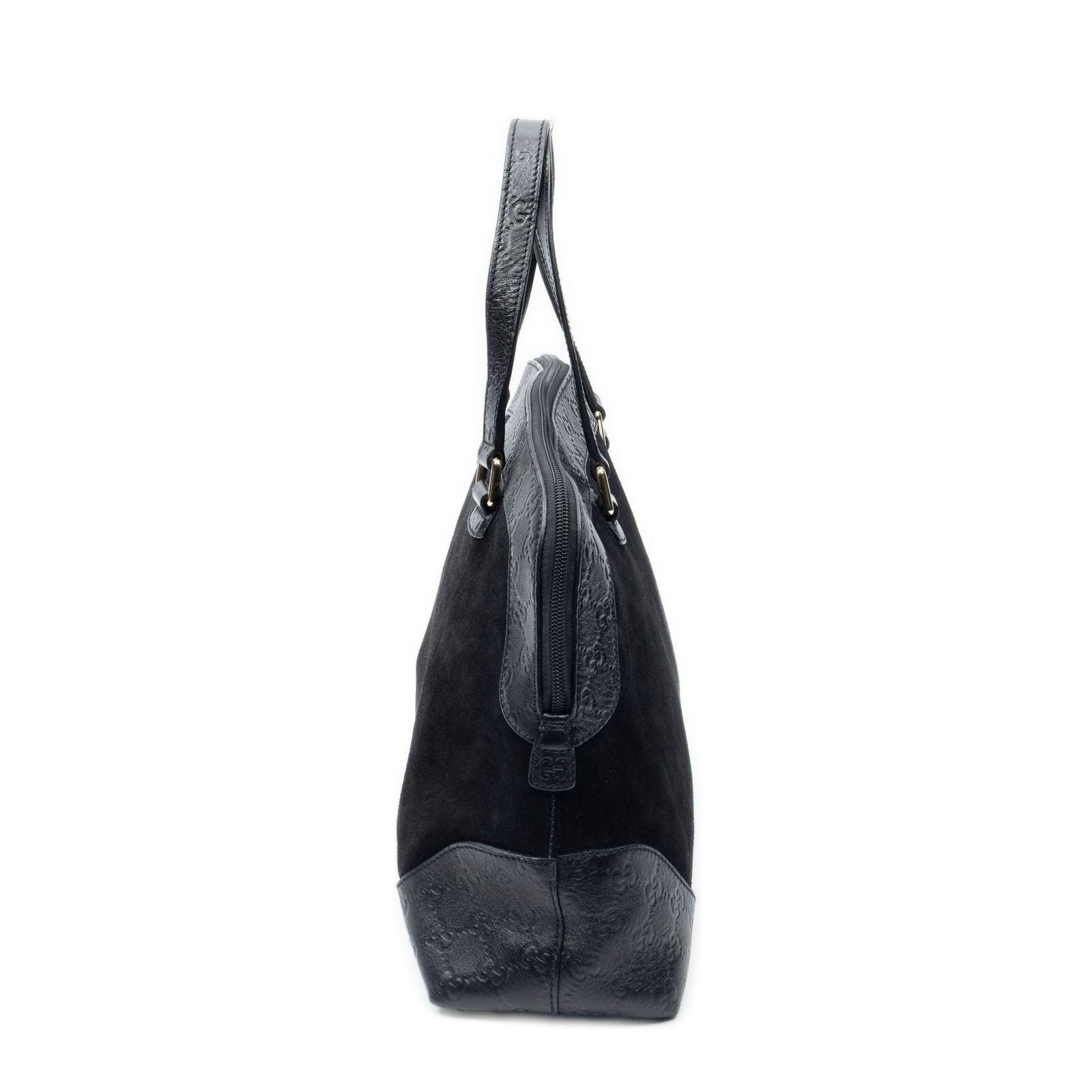 Gucci Medium Joy Tote Black Guccissima Suede — view 3
