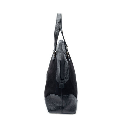 Gucci Medium Joy Tote Black Guccissima Suede — view 3