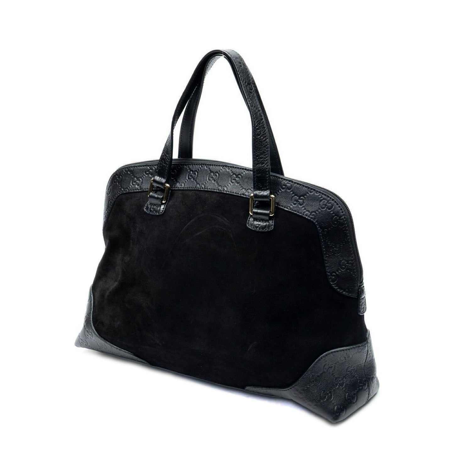 Gucci Medium Joy Tote Black Guccissima Suede — view 2