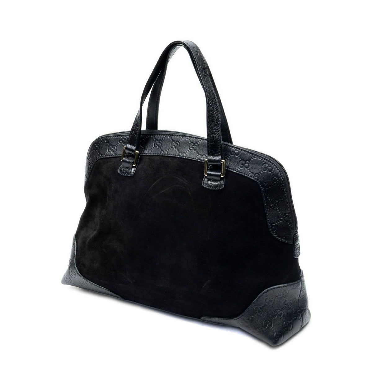 Gucci Medium Joy Tote Black Guccissima Suede — view 2