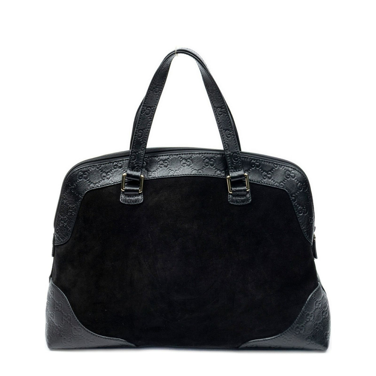 Gucci Medium Joy Tote Black Guccissima Suede — view 5
