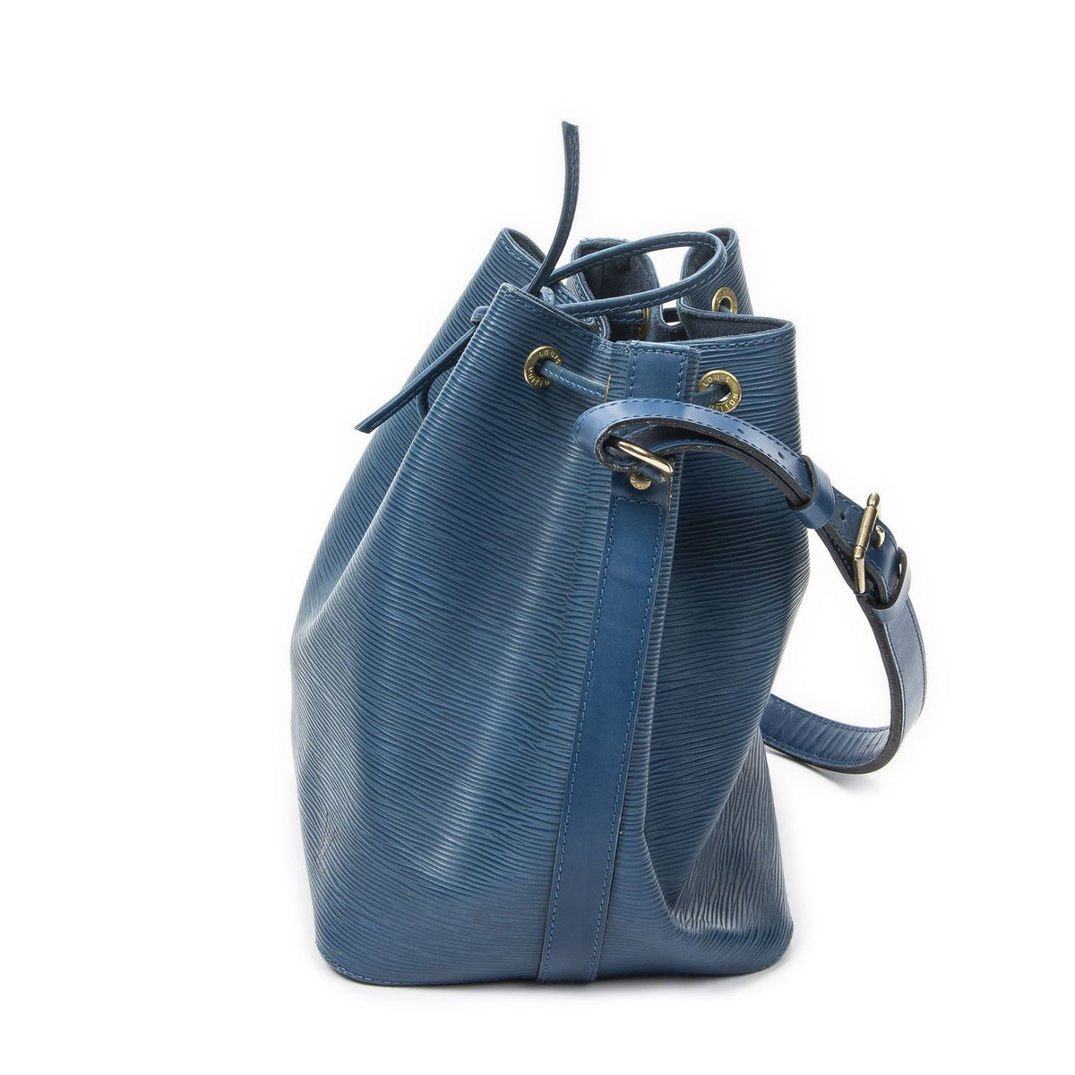Louis Vuitton Noe Blue Epi Bucket Bag — view 3