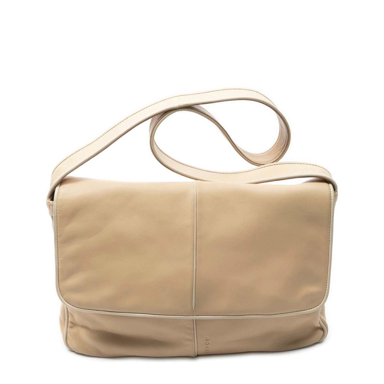 Loewe Flap Shoulder Bag Beige Calfskin Leather