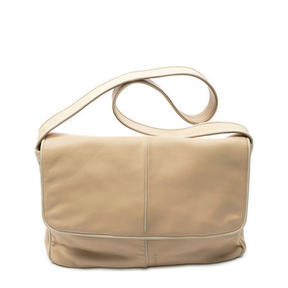 Loewe Flap Shoulder Bag Beige Calfskin Leather