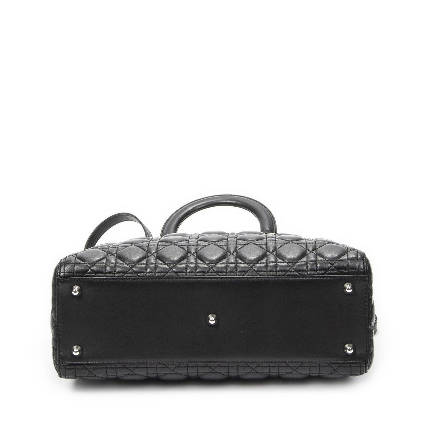 Dior Large Lady Dior Zip Black Cannage Lambskin Leather Handbag — view 6