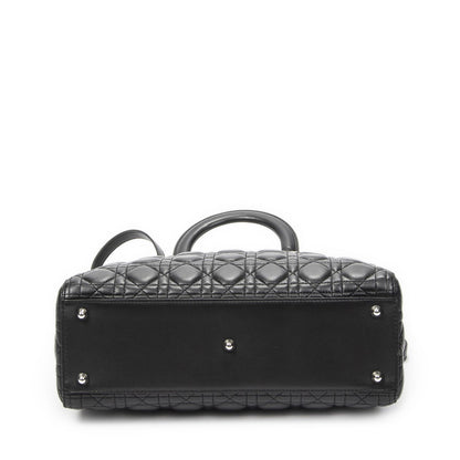 Dior Large Lady Dior Zip Black Cannage Lambskin Leather Handbag — view 6