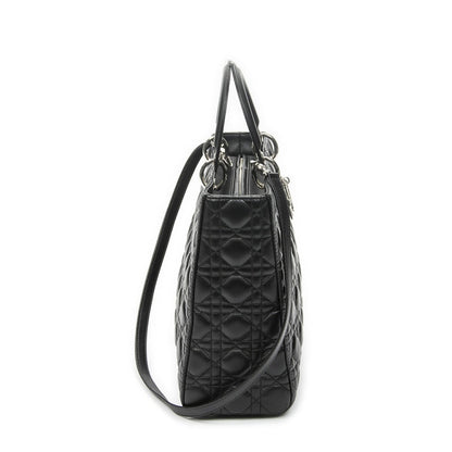 Dior Large Lady Dior Zip Black Cannage Lambskin Leather Handbag — view 4