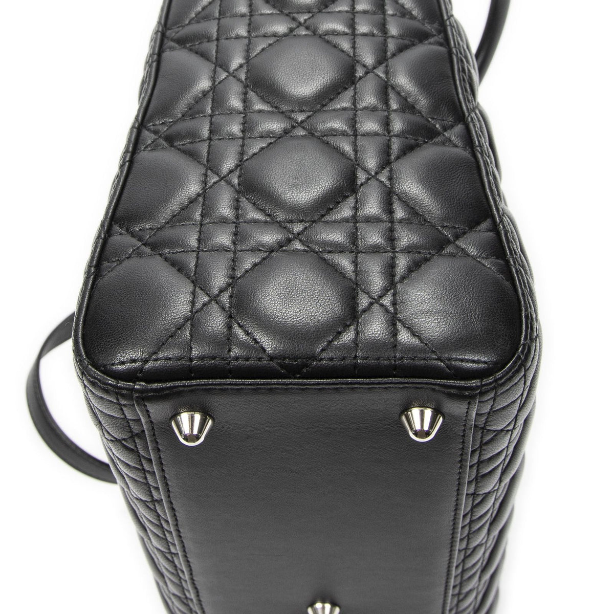 Dior Large Lady Dior Zip Black Cannage Lambskin Leather Handbag — view 7
