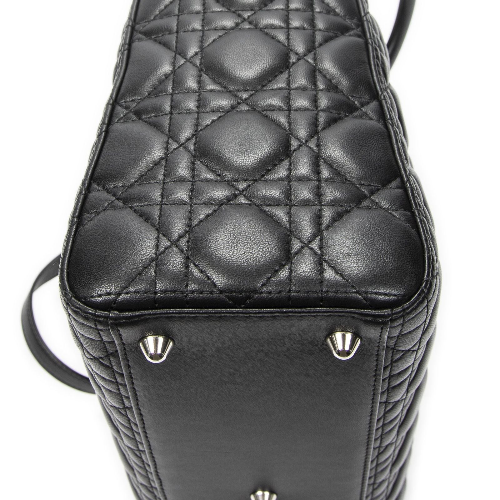 Dior Large Lady Dior Zip Black Cannage Lambskin Leather Handbag — view 7