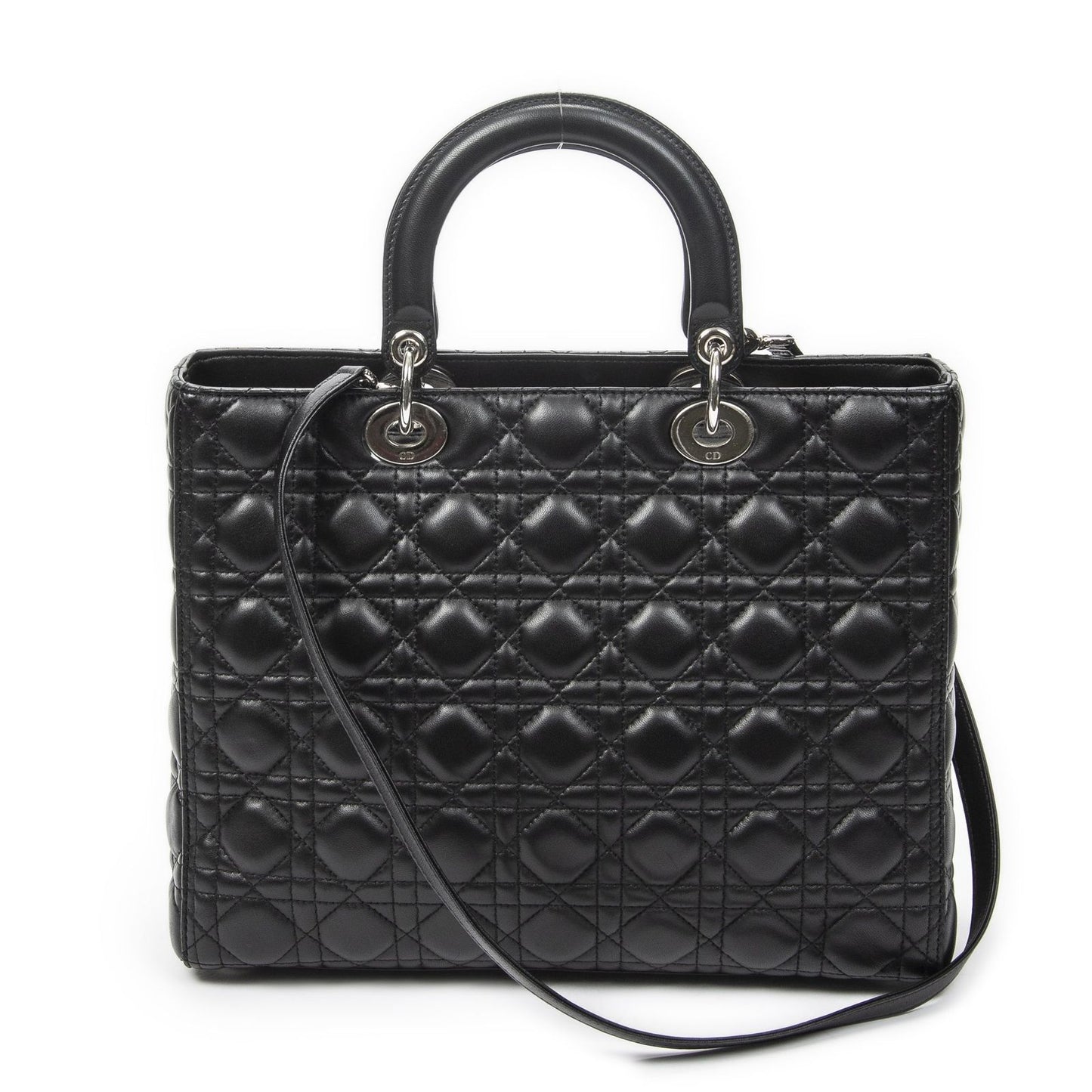 Dior Large Lady Dior Zip Black Cannage Lambskin Leather Handbag — view 5
