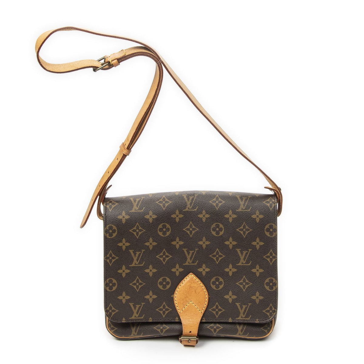 Louis Vuitton Cartouchiere Brown Monogram Canvas Shoulder Bag
