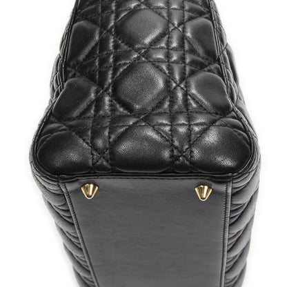 Dior Medium Lady Dior Zip Black Kanaj Lambskin Leather Handbag — view 8