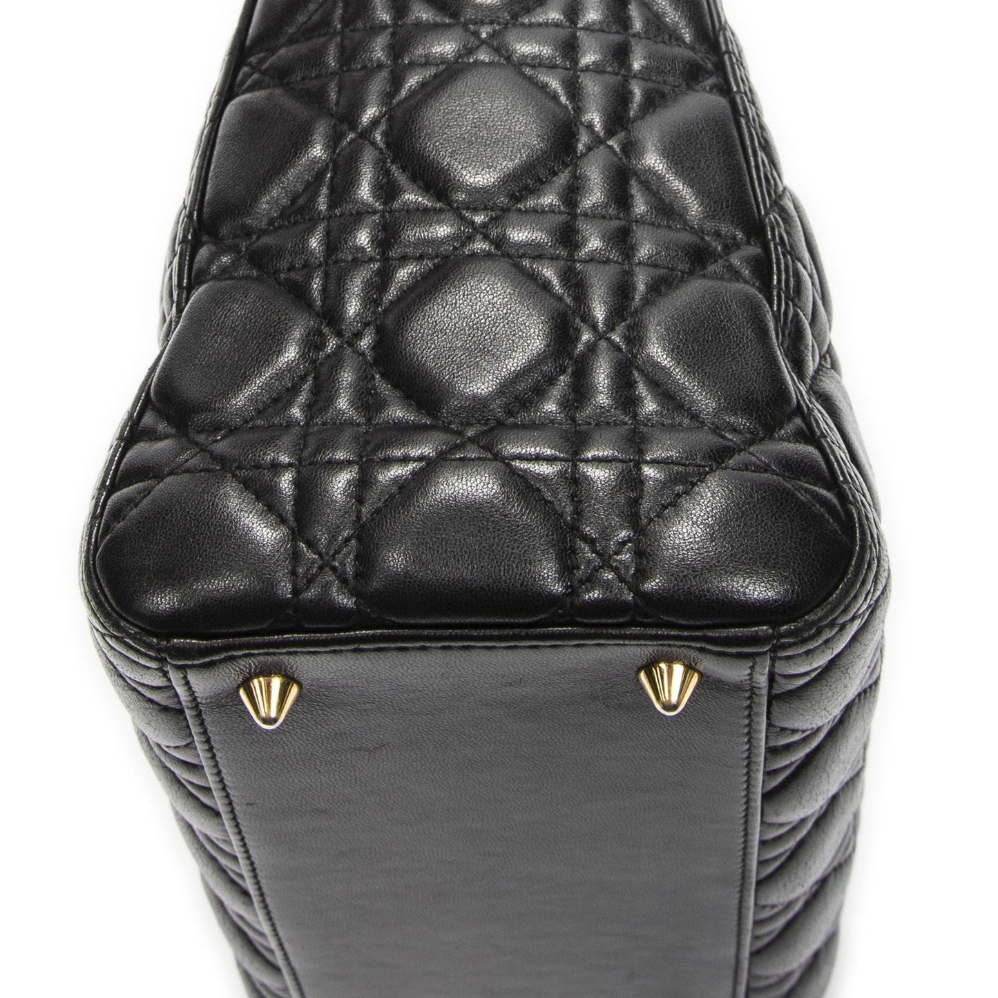 Dior Medium Lady Dior Zip Black Kanaj Lambskin Leather Handbag — view 7