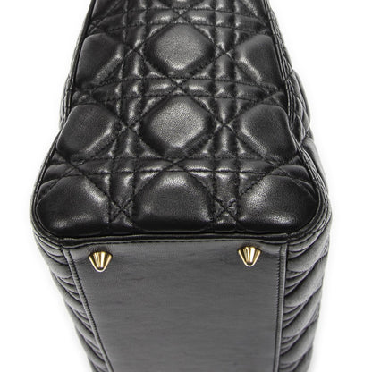 Dior Medium Lady Dior Zip Black Kanaj Lambskin Leather Handbag — view 7