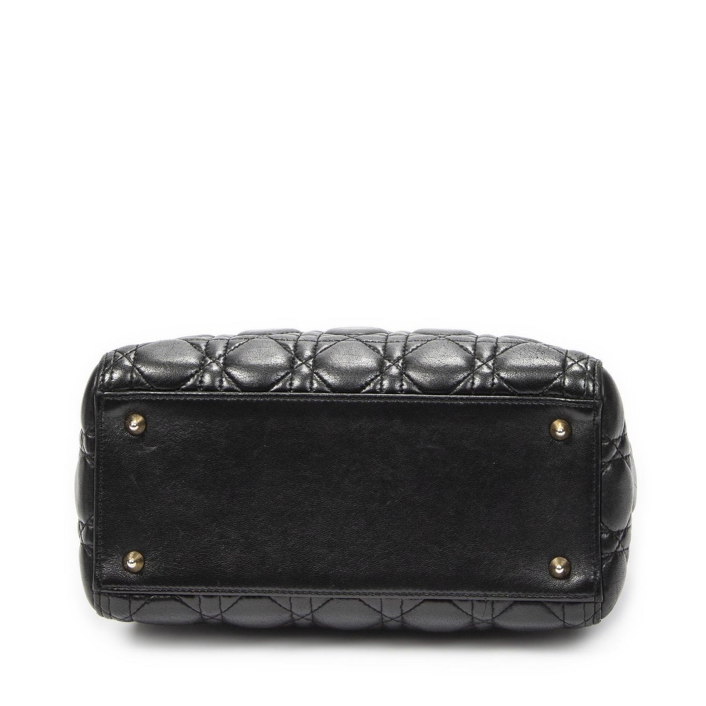 Dior Medium Lady Dior Zip Black Kanaj Lambskin Leather Handbag — view 6