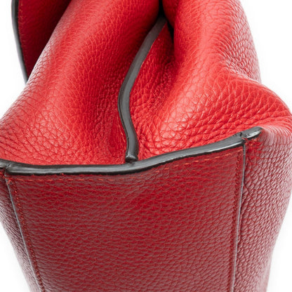 Gucci Small Bamboo Top Handle Flap Bag Red Gray Leather — view 7