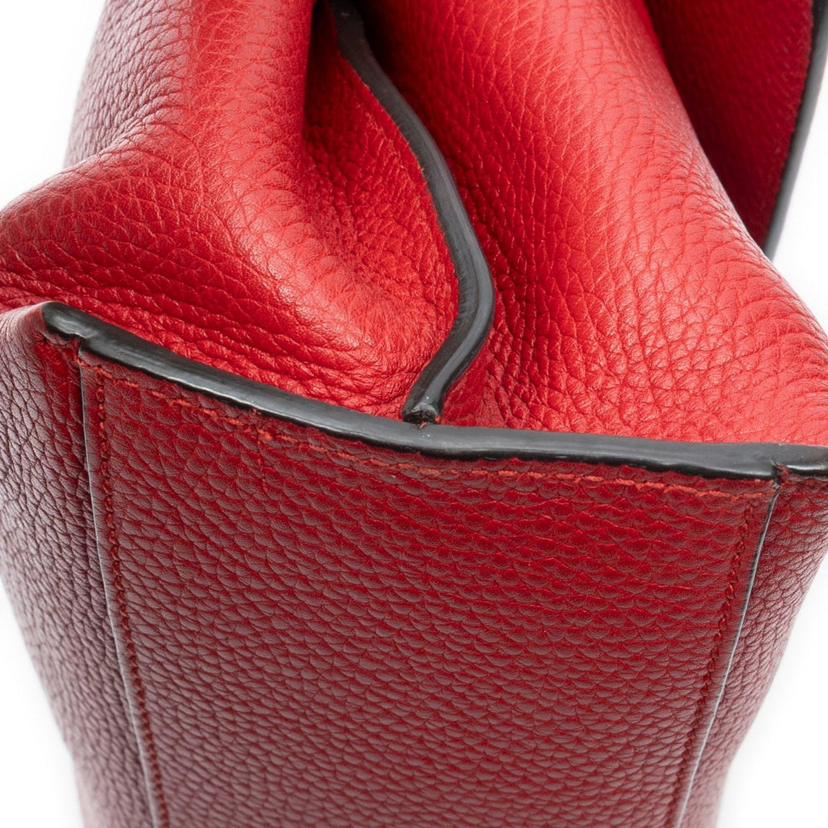 Gucci Small Bamboo Top Handle Flap Bag Red Gray Leather — view 8