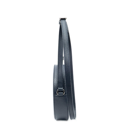 Gucci GG Round Cross Belt Bag Navy Gray Leather — view 3