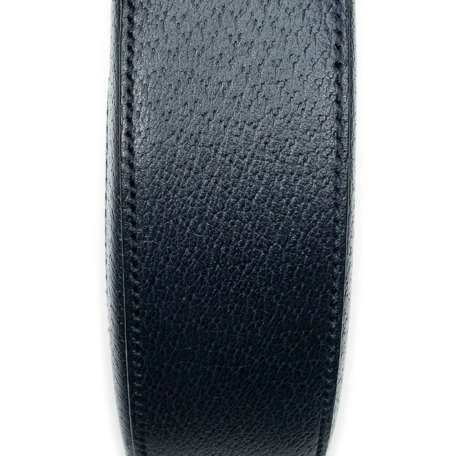 Gucci GG Round Cross Belt Bag Navy Gray Leather — view 8