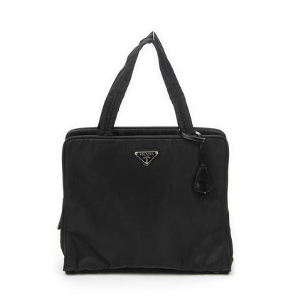 Prada Square Zip Tote Black Nylon Canvas