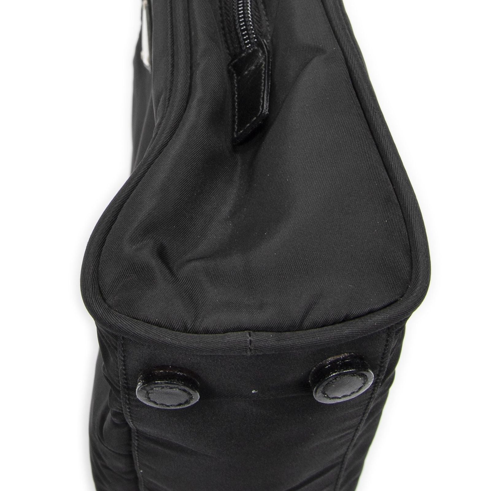 Prada Square Zip Tote Black Nylon Canvas — view 8