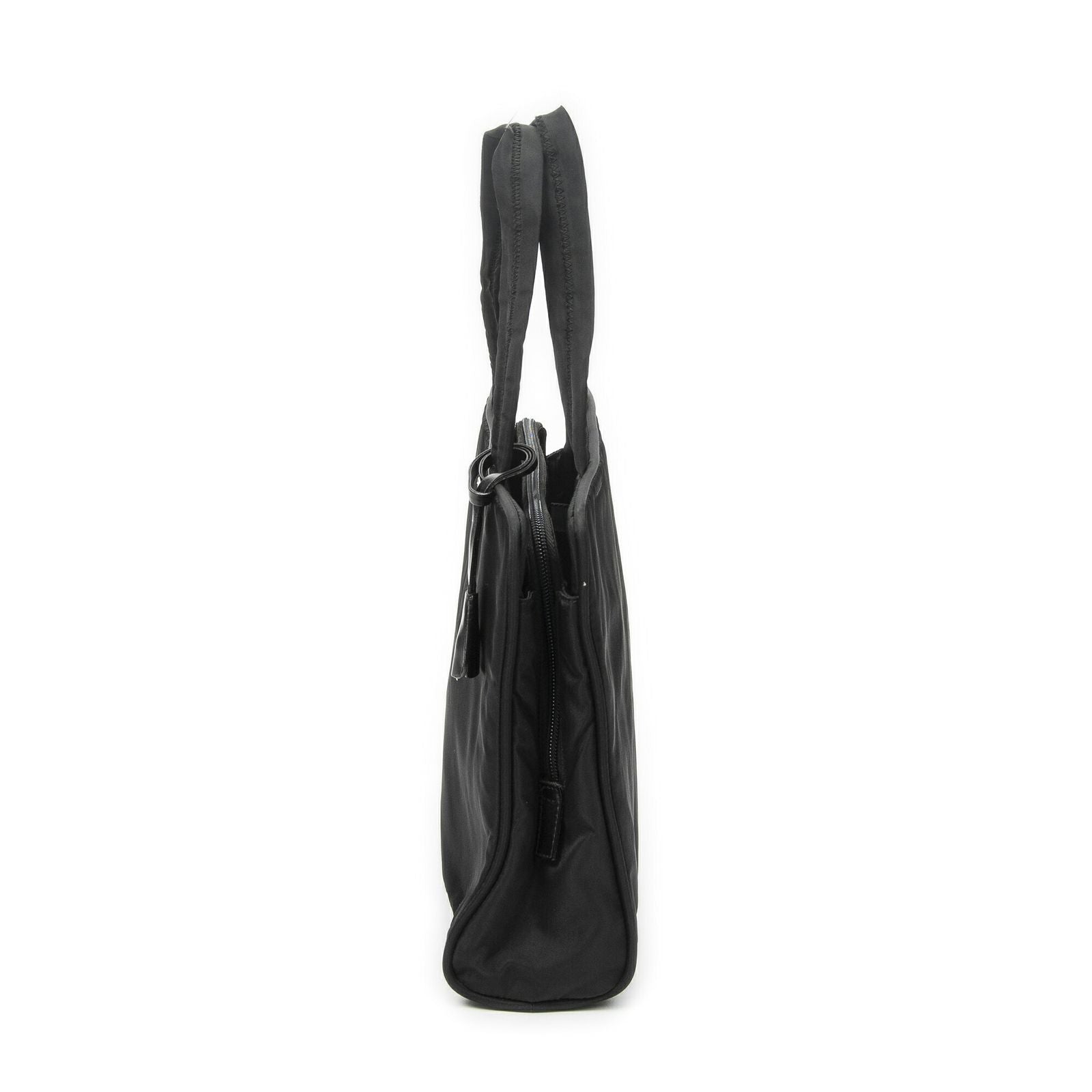 Prada Square Zip Tote Black Nylon Canvas — view 3