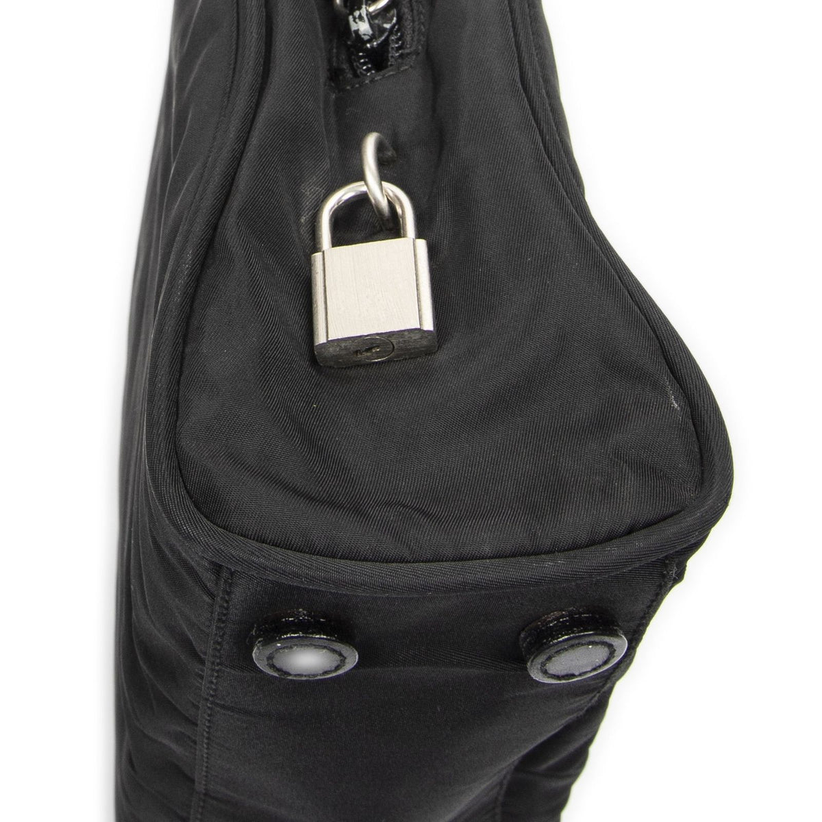 Prada Square Zip Tote Black Nylon Canvas — view 7