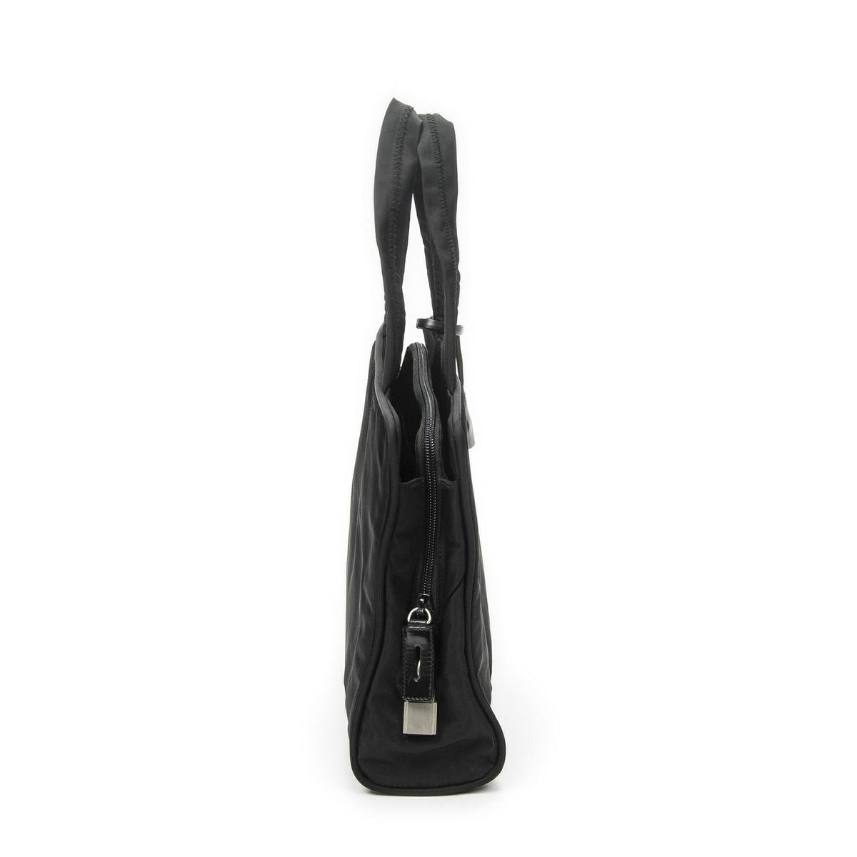 Prada Square Zip Tote Black Nylon Canvas — view 4