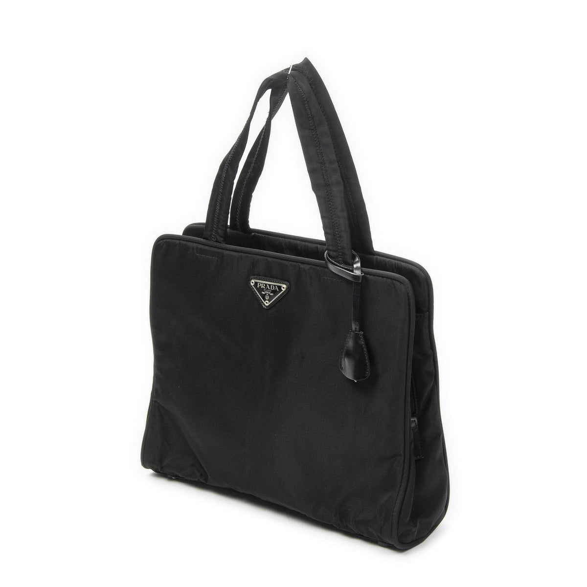 Prada Square Zip Tote Black Nylon Canvas — view 2