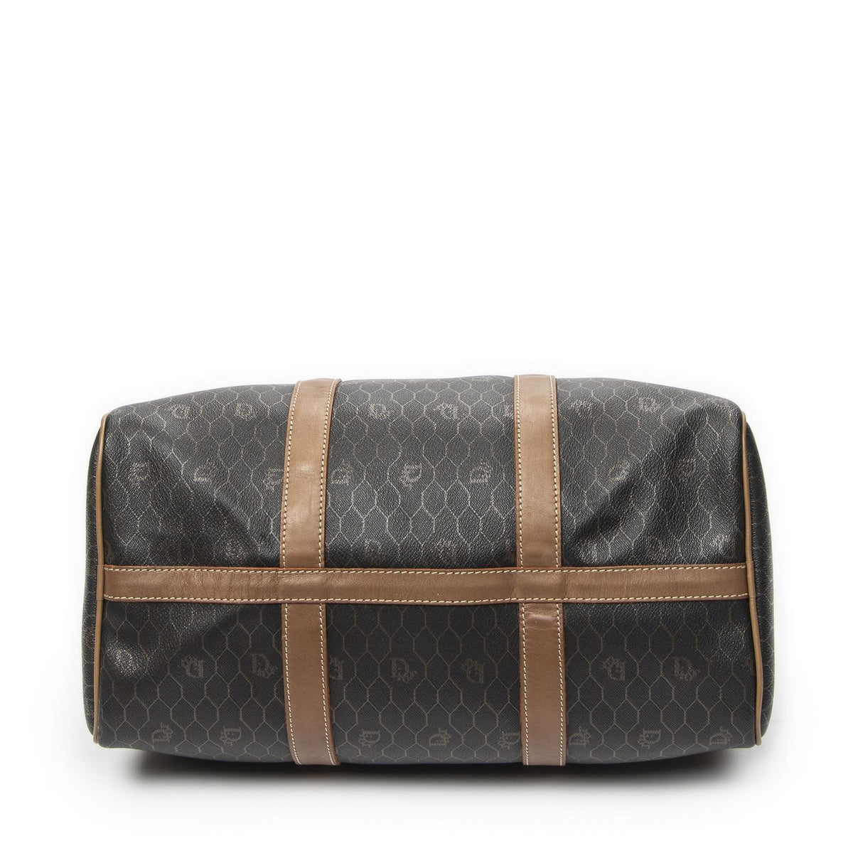 Dior Medium Boston Gray Brown Honeycomb Canvas Handbag — view 6
