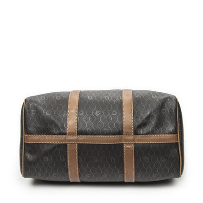 Dior Medium Boston Gray Brown Honeycomb Canvas Handbag — view 6