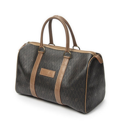 Dior Medium Boston Gray Brown Honeycomb Canvas Handbag — view 2