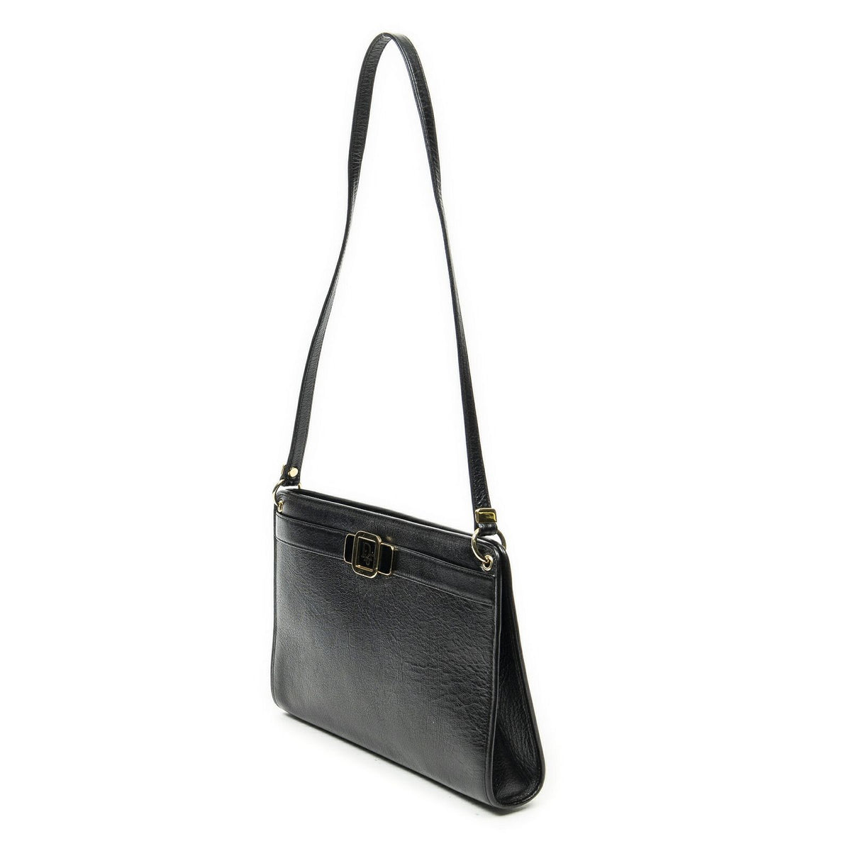 Dior Vintage Zip Shoulder Bag Black Calfskin Leather — view 2