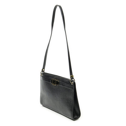 Dior Vintage Zip Shoulder Bag Black Calfskin Leather — view 2