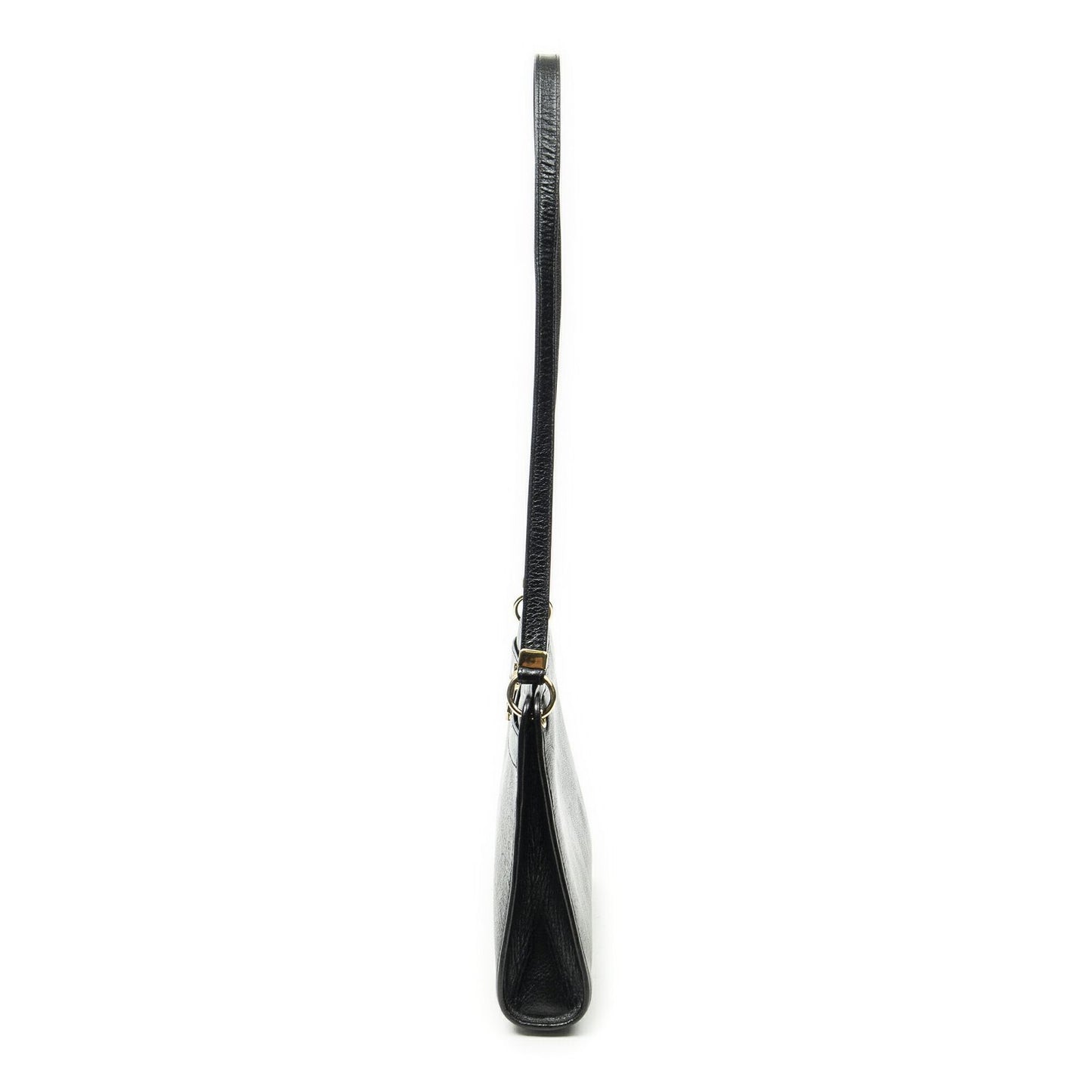 Dior Vintage Zip Shoulder Bag Black Calfskin Leather — view 3