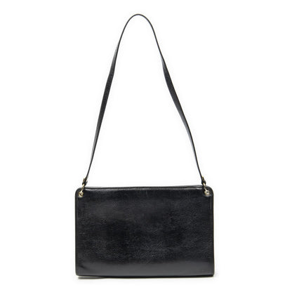 Dior Vintage Zip Shoulder Bag Black Calfskin Leather — view 5