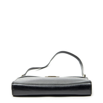 Dior Vintage Zip Shoulder Bag Black Calfskin Leather — view 6