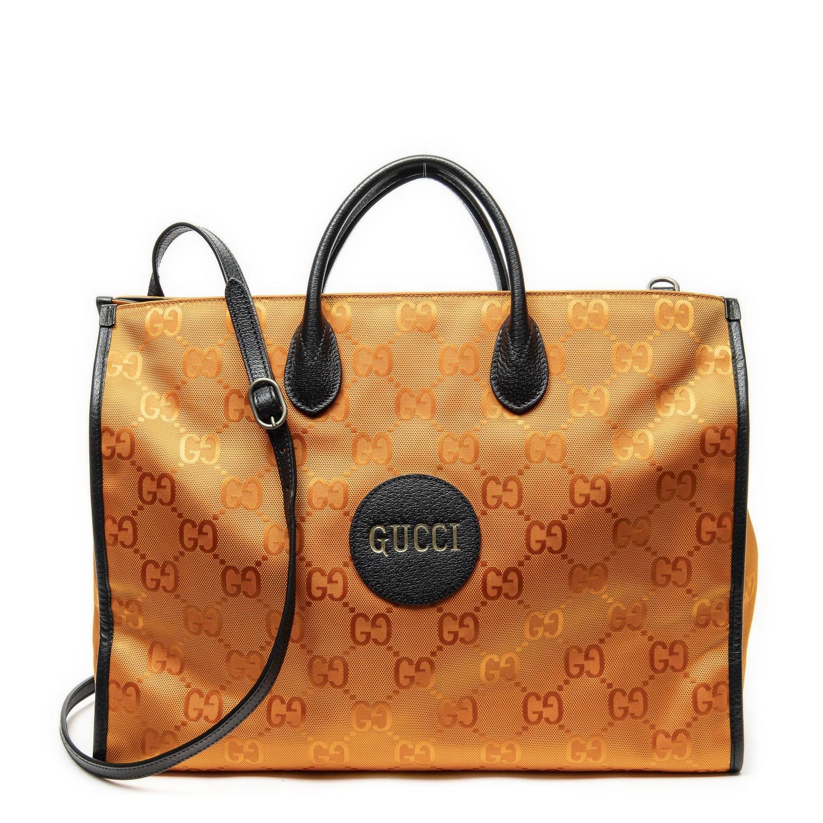 Gucci Off the Grid Orange Black Jumbo GG Canvas Shoulder Bag