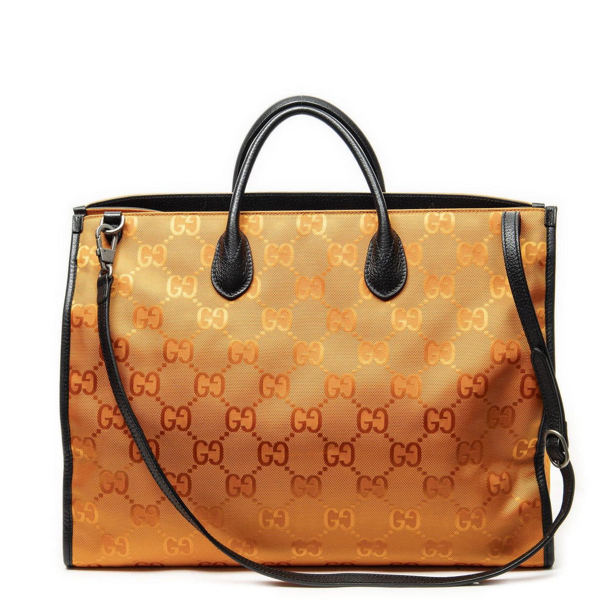 Gucci Off the Grid Orange Black Jumbo GG Canvas Shoulder Bag — view 5