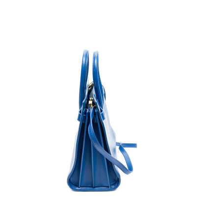 Saint Laurent Small Sac de Jour Blue Calfskin Leather Handbag — view 3