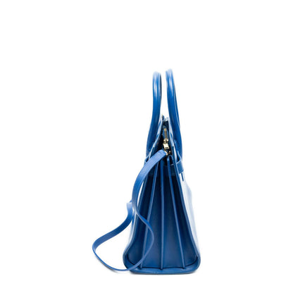 Saint Laurent Small Sac de Jour Blue Calfskin Leather Handbag — view 4