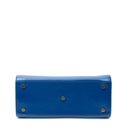 Saint Laurent Small Sac de Jour Blue Calfskin Leather Handbag — view 6