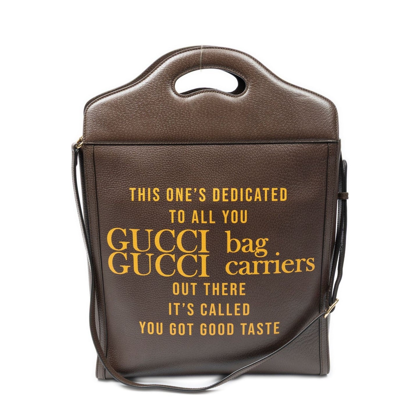 Gucci Embroidery Tote Brown Gray — view 5