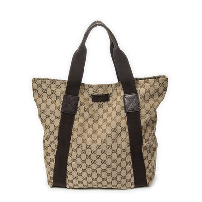 Gucci Open Shopping Tote Beige Brown GG Canvas